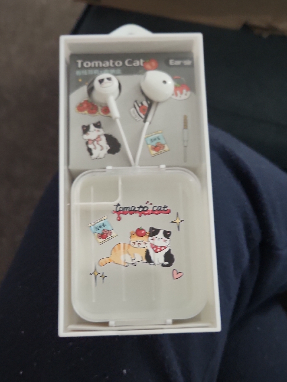 White Wired Earbuds with Carrying Case